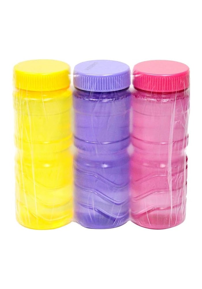 DAISO Bubble Solution Set - 3 Pcs, 115 mL Each in Yellow, Purple, and Pink - Image 3